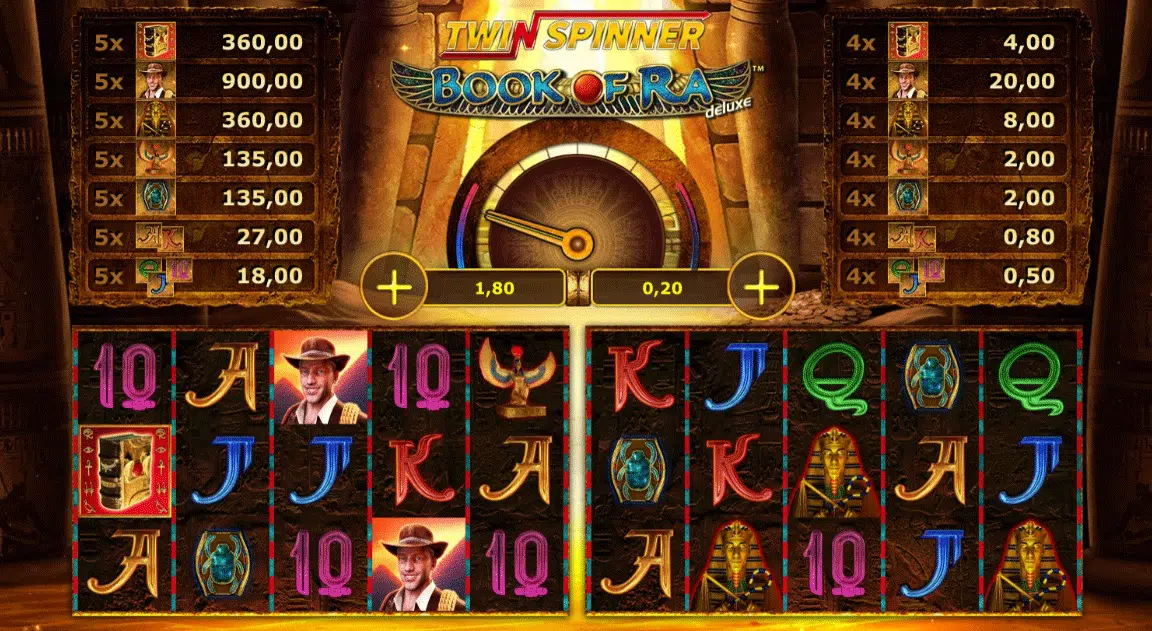 paytable book of ra twin spinner